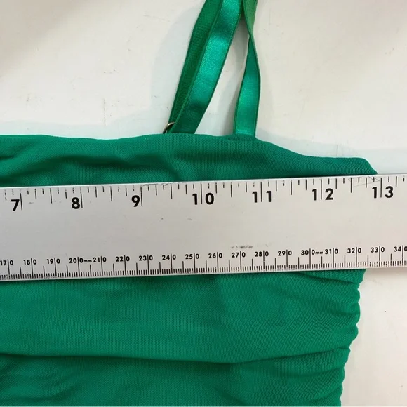 NBD Green Ruched Bodycon Mini Dress XS Double Strap Cowl Neck Party Cocktail - Picture 5 of 8